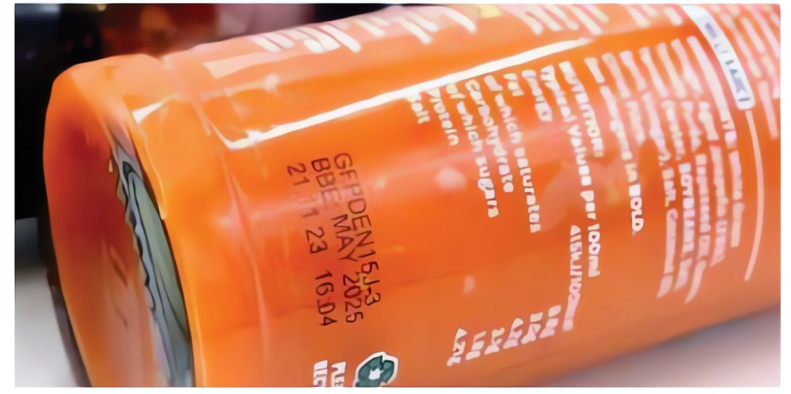Code printed on a bottle