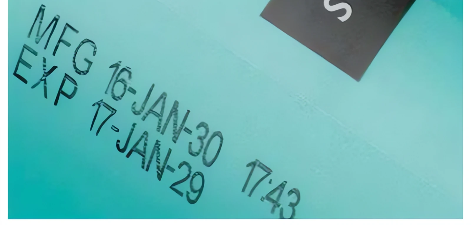 MFG and EXP code on a cosmetics pack